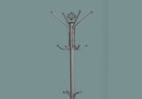 19" X 19" X 70" Silver Metal Coat Rack