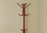 19" X 19" X 70" Red Metal Coat Rack