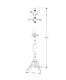 White Solid Wood Coat Rack With Triple Tiered Coat Stand