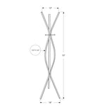 12" X 18" X 72" Silver Metal Coat Rack