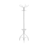 18" X 18" X 70" White Metal Coat Rack