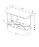 24" Taupe And Black Console Table With Storage