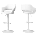 " White Metal Low Back Bar Height Bar Chair