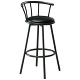 " Black Metal Low Back Bar Chair