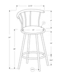 " Black Metal Low Back Bar Chair