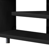 16" Black and Gray Open Shelving TV Stand