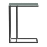 18.25" X 10.25" X 24" Chrome Metal Tempered Glass Accent Table