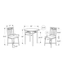 64" X 64" X 101" Grey Black Metal Foam Microfiber 3Pcs Dining Set