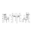 64" X 64" X 102" Cappuccinowithsilver Metal 3Pcs Dining Set