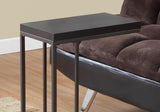 18.25" X 10.25" X 25.25" Cappuccino Particle Board Metal Accent Table