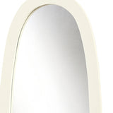 59" White Oval Framed Cheval Standing Mirror