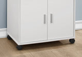 15.25" X 22" X 33" White Particle Board Laminate Kitchen Cart