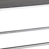 44" Gray And Silver Iron Coffee Table