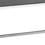 44" Gray And Silver Iron Coffee Table