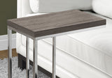 18.25" X 10.25" X 25.25" Dark Taupe Particle Board Metal Accent Table