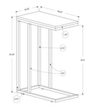 18.25" X 10.25" X 25.25" Dark Taupe Particle Board Metal Accent Table