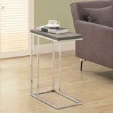 18.25" X 10.25" X 25.25" Dark Taupe Particle Board Metal Accent Table