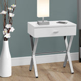 44" Beige And Silver Iron Coffee Table
