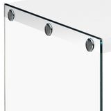 44" White And Clear Glass Coffee Table