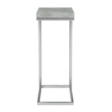 18.25" X 10.25" X 25.25" Grey Particle Board Metal Accent Table