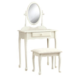 69" White One Drawer Mirrored Nightstand