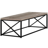 44" Brown And Black Iron Coffee Table