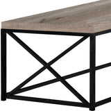 44" Brown And Black Iron Coffee Table