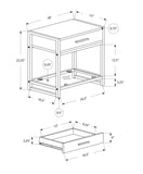 22" Black And Deep Taupe End Table With Drawer And Shelf