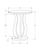 36" Silver Mirrored Round Mirrored Coffee Table