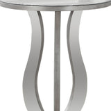 24" Silver Mirrored Round End Table