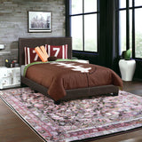 Full Size Rich Dark Brown Leather Look Bed