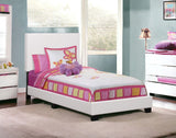 White Standard Bed Upholstered With Headboard