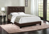 Full Size Dark Brown Leather Look Bed