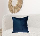 22" X 7" X 22" Transitional Navy Blue Solid Pillow Cover With Poly Insert