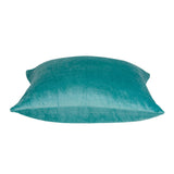 22" X 7" X 22" Transitional Aqua Solid Pillow Cover With Poly Insert