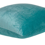 22" X 7" X 22" Transitional Aqua Solid Pillow Cover With Poly Insert