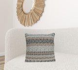 20" X 7" X 20" Elegant Transitional Tan Accent Pillow Cover With Poly Insert
