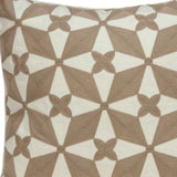 20" X 7" X 20" Transitional Beige And White Pillow Cover With Poly Insert