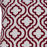 20" X 7" X 20" Transitional Red And White Cotton Pillow Cover With Poly Insert