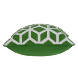 20" X 7" X 20" Transitional Green And White Pillow Cover With Poly Insert