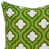20" X 7" X 20" Transitional Green And White Pillow Cover With Poly Insert