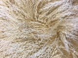 17" Navy Blue Genuine Tibetan Lamb Fur Pillow With Microsuede Backing