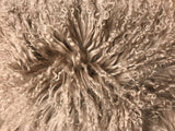 17" Lime Green Genuine Tibetan Lamb Fur Pillow With Microsuede Backing