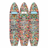 47 X 1 X 71 Multicolor Vintage Wood Surfboard Screen