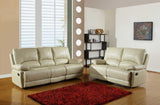 Two Piece Indoor Beige Faux Leather Five Person Seating Set