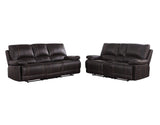 Two Piece Indoor Brown Faux Leather Five Person Seating Set
