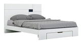 Solid Wood King White Bed