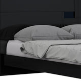 Solid Wood King Black Bed