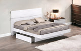 80'" X 60'" X 42.5'" Modern Queen White High Gloss Bed