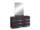 80" X 60" X 42.5" 4Pc Queen Modern Wenge High Gloss Bedroom Set